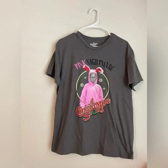 A Christmas Story Mens Ralphie Pink Nightmare Sleepwear Pajama Set size L - Picture 4 of 9